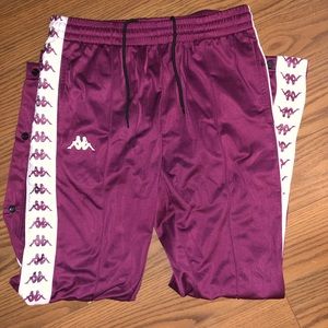 Burgundy Kappa Slim Fit Tearaway Pants 💜